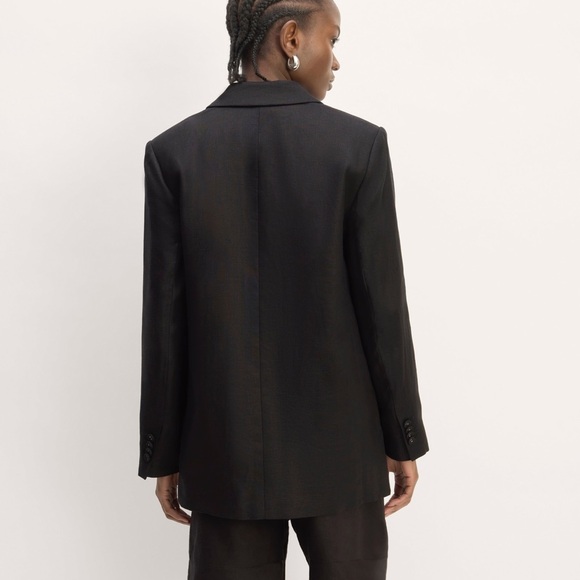 NWT Everlane Oversized Black Linen Blend Blazer Size 16 - Picture 5 of 16